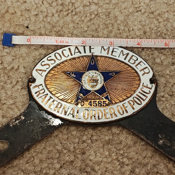 Fraternal Order of Police Associate Member ANTIQUE 1920-1930s RARE TOPPER EMBLEM - Picture 15 of 16
